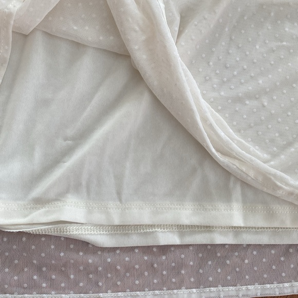 Cream sheer-lined dress/work blouse. Sz Large. NWT - Picture 5 of 6